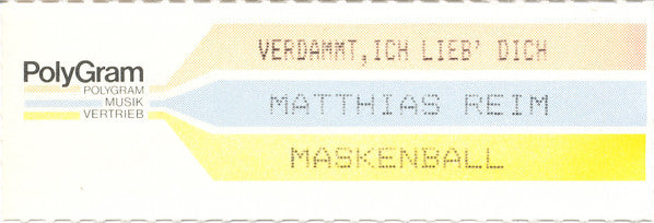 Matthias Reim : Verdammt, Ich Lieb' Dich (7", Single, Sil)