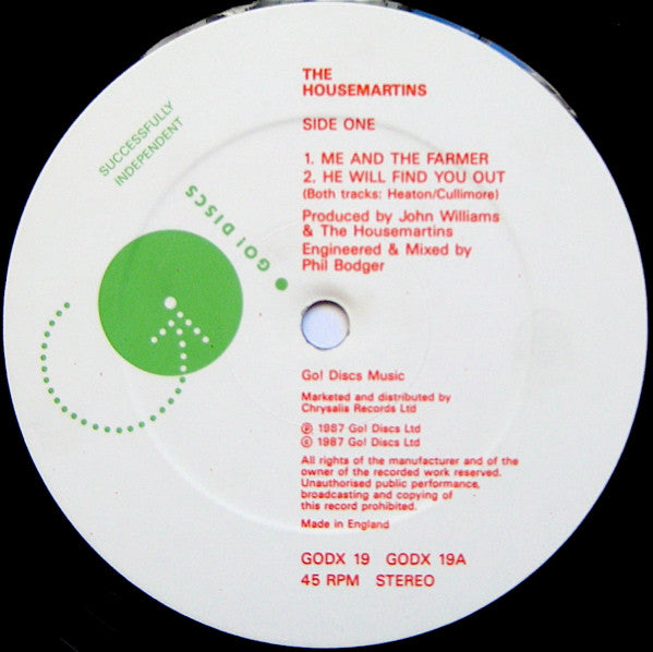 The Housemartins : Me And The Farmer (12", Single)