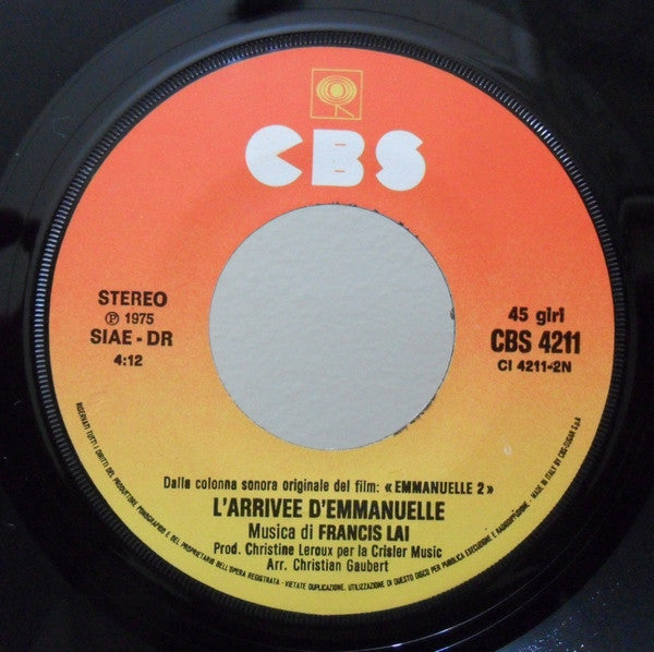 Francis Lai : Emmanuelle 2 (L'Antivergine) (7")