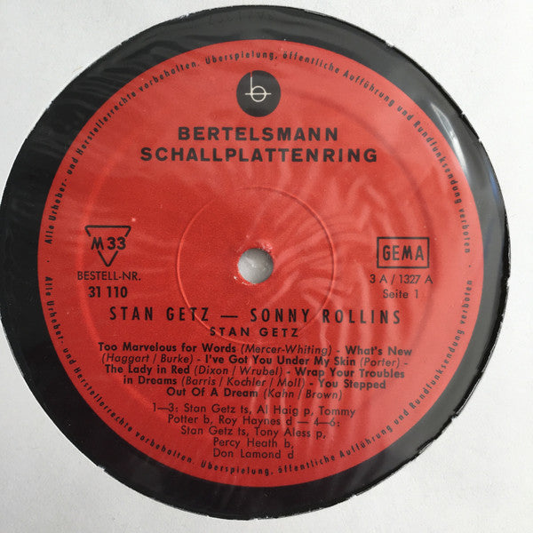 Stan Getz / Sonny Rollins : Stan Getz - Sonny Rollins (LP, Comp, Mono)