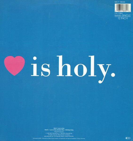 Kim Wilde : Love Is Holy (12", Maxi)