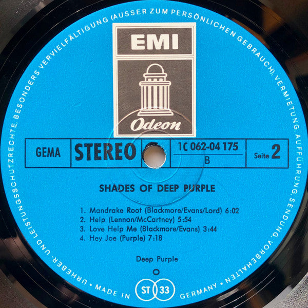 Deep Purple : Shades Of Deep Purple (LP, Album)