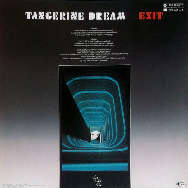 Tangerine Dream : Exit (LP, Album, RE)