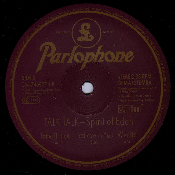 Talk Talk : Spirit Of Eden (LP, Album, DMM)