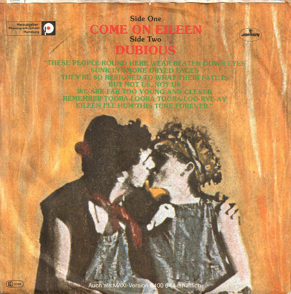Dexys Midnight Runners & The Emerald Express : Come On Eileen (7", Single, Blu)