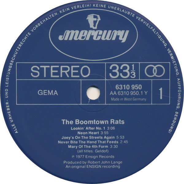 The Boomtown Rats : The Boomtown Rats (LP, Album)