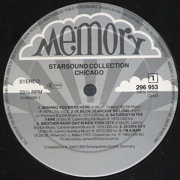 Chicago (2) : Starsound Collection (LP, Comp, Hal)