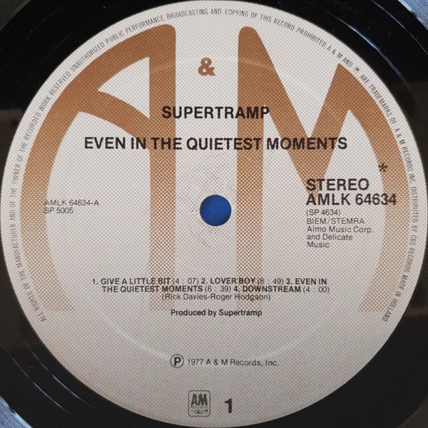 Supertramp : Even In The Quietest Moments... (LP, Album)