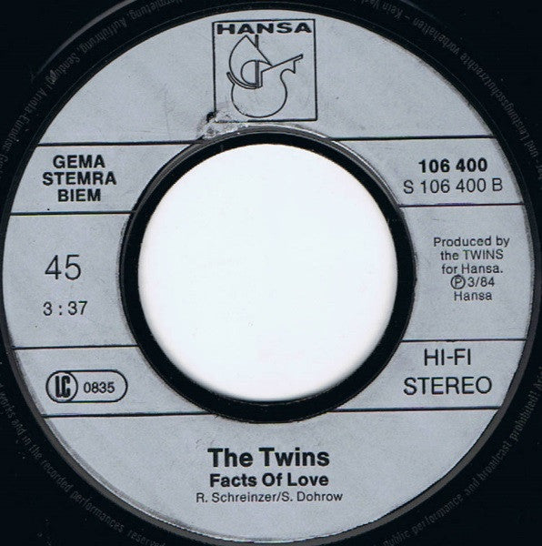 The Twins : Love System (Re-recorded Version) (7", Single)