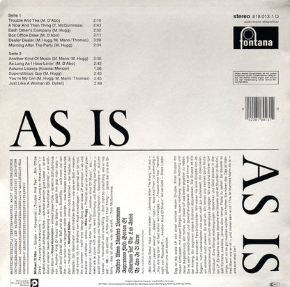 Manfred Mann : As Is (LP, Album, RE)
