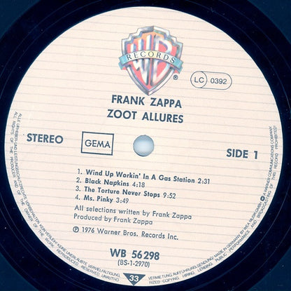 Zappa* : Zoot Allures (LP, Album, RP)