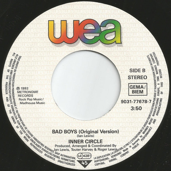 Inner Circle : Sweat (A La La La La Long) (7", Single, Lar)