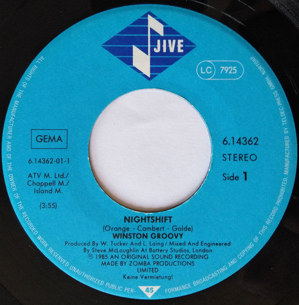 Winston Groovy : Nightshift (7", Single)