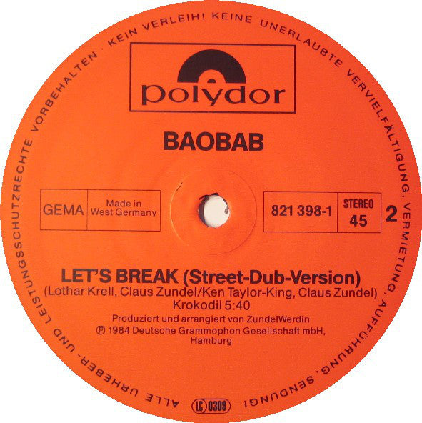 Baobab : Let's Break (12", Maxi)