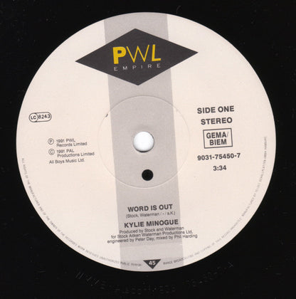 Kylie Minogue : Word Is Out (7", Single, Sma)