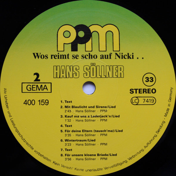 Hans Söllner : Wos Reimt Se Scho Auf Nicki... (LP, Album)