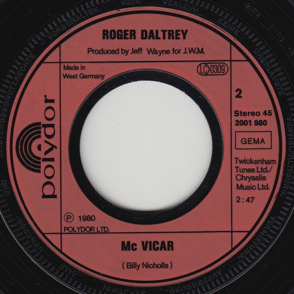 Roger Daltrey : Free Me (7", Single)