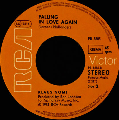 Klaus Nomi : Total Eclipse (7", Single)