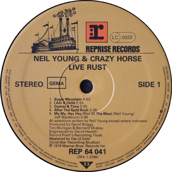 Neil Young & Crazy Horse : Live Rust (2xLP, Album, RP, Gat)