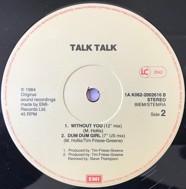 Talk Talk : Dum Dum Girl (12", Maxi)