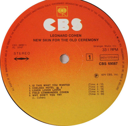 Leonard Cohen : New Skin For The Old Ceremony (LP, Album, RE, RP)