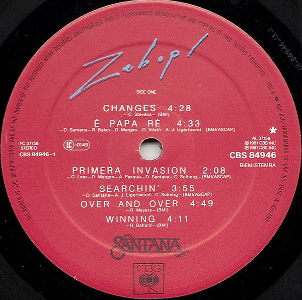Santana : Zebop! (LP, Album)