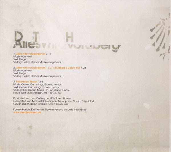 Die Toten Hosen : Alles Wird Vorübergehen (CD, Maxi, Dig)