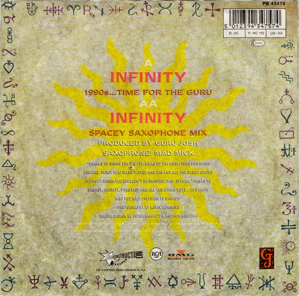 Guru Josh : Infinity (1990's...Time For The Guru) (7", Single)