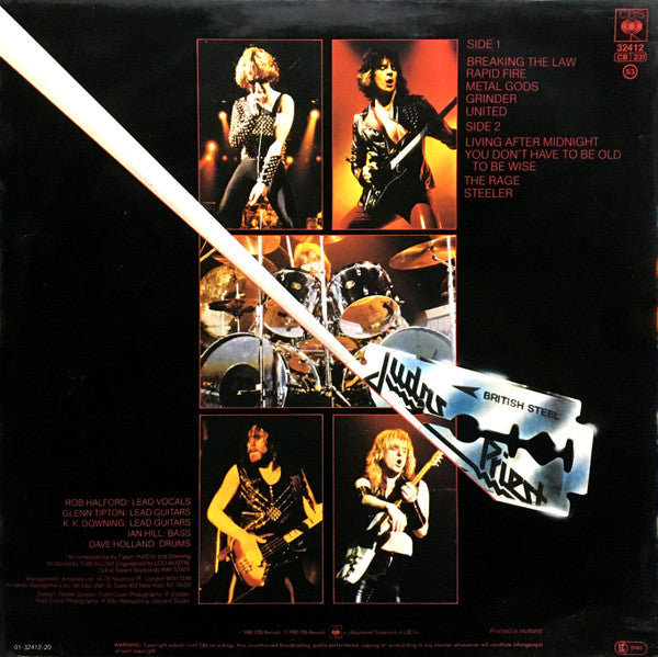 Judas Priest : British Steel (LP, Album, RE, Red)