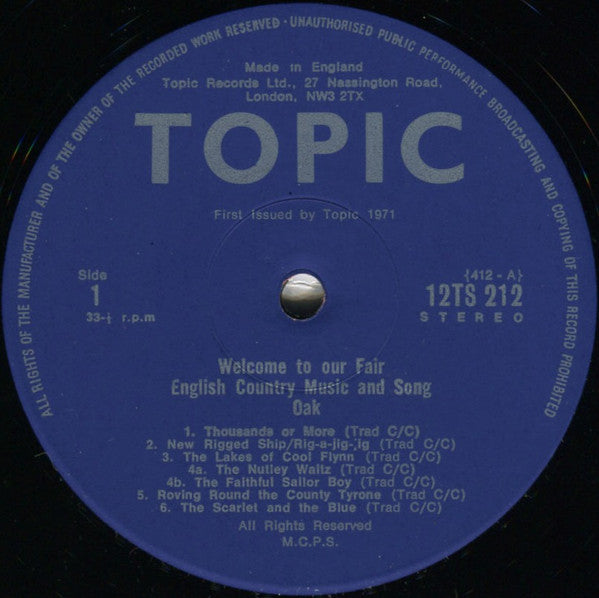Oak (12) : Welcome To Our Fair (LP, Album)