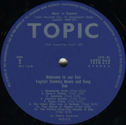 Oak (12) : Welcome To Our Fair (LP, Album)