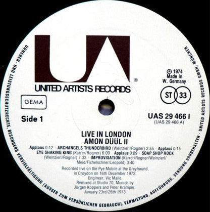 Amon Düül II : Live In London (LP, Album)
