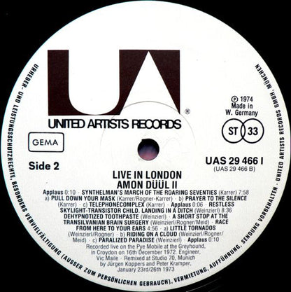 Amon Düül II : Live In London (LP, Album)