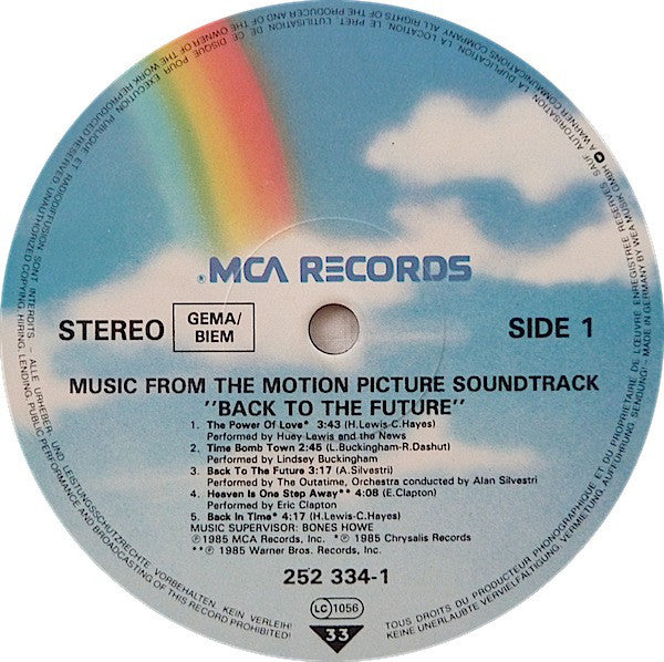 Various : Back To The Future - Music From The Motion Picture Soundtrack (LP, Album)