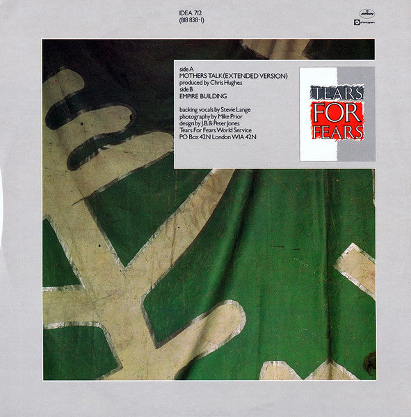 Tears For Fears : Mothers Talk (Extended Version) (12", Single)