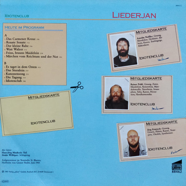 Liederjan : Idiotenclub (LP)
