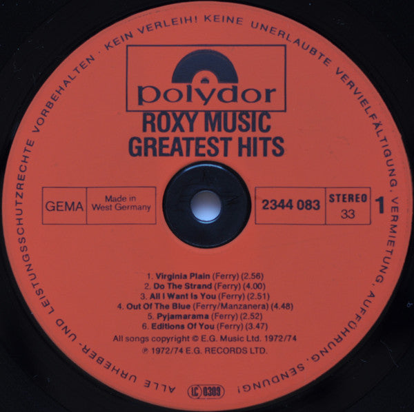 Roxy Music : Greatest Hits (LP, Comp, RE)