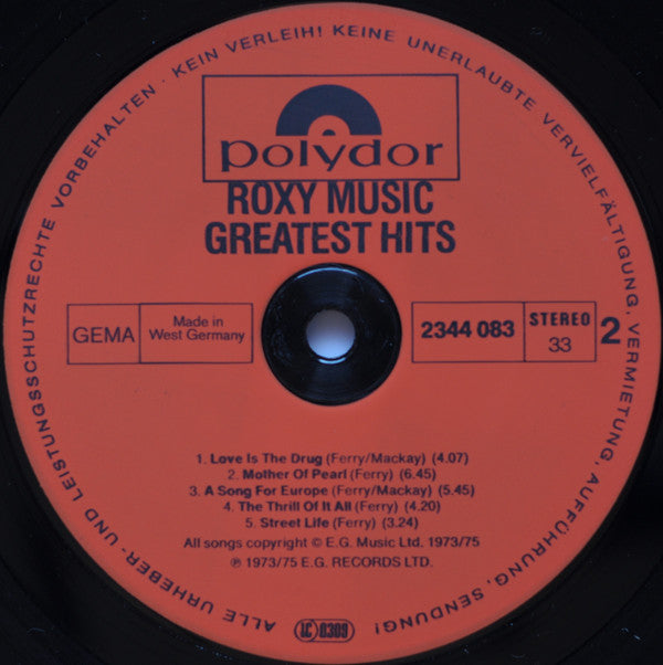 Roxy Music : Greatest Hits (LP, Comp, RE)