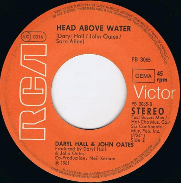 Daryl Hall & John Oates : Did It In A Minute (7", Single)