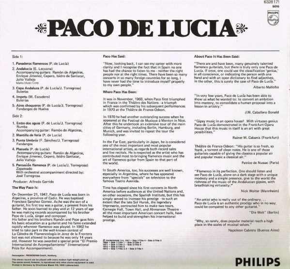 Paco De Lucia* : Paco De Lucia (LP, Comp, RE)
