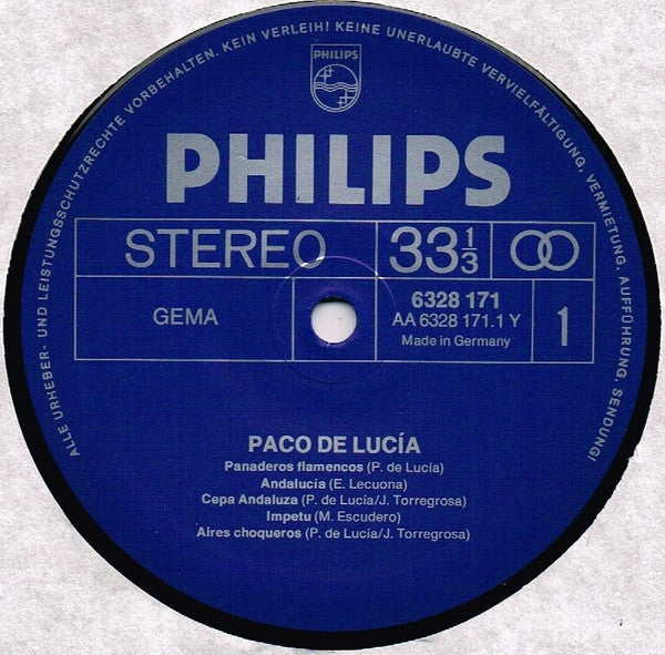 Paco De Lucia* : Paco De Lucia (LP, Comp, RE)