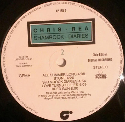 Chris Rea : Shamrock Diaries (LP, Album, Club)