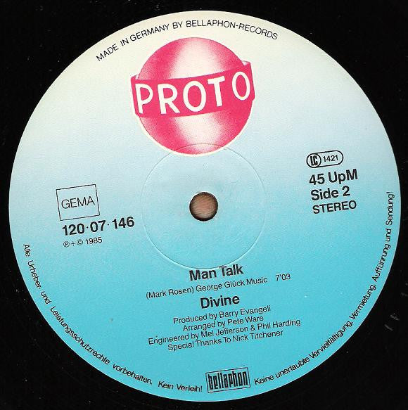 Divine : Walk Like A Man (12", Maxi)
