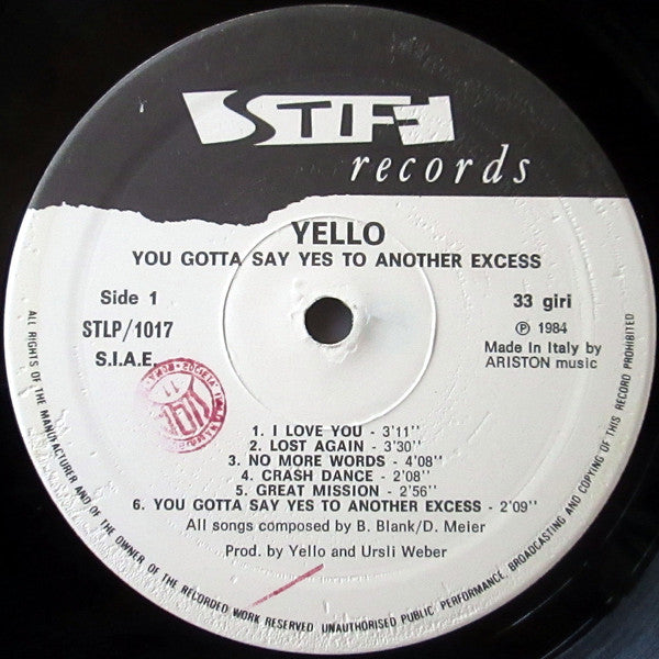 Yello : You Gotta Say Yes To Another Excess (LP, Album)