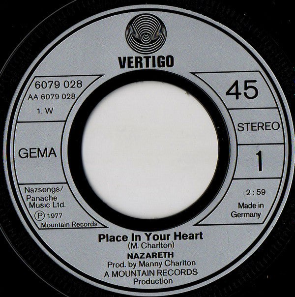 Nazareth (2) : Place In Your Heart (7", Single)
