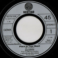 Nazareth (2) : Place In Your Heart (7", Single)