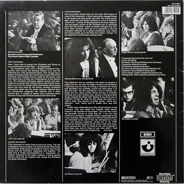 Deep Purple, The Royal Philharmonic Orchestra* Conducted by Malcolm Arnold : Concerto For Group And Orchestra (LP, Album, RE, RM)