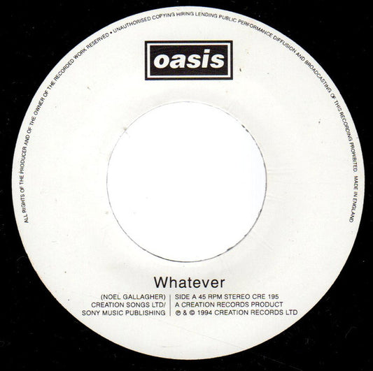 Oasis (2) : Whatever (7", Single, Jukebox)