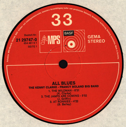 The Kenny Clarke-Francy Boland Big Band* : All Blues (LP, Album, RE, RP)