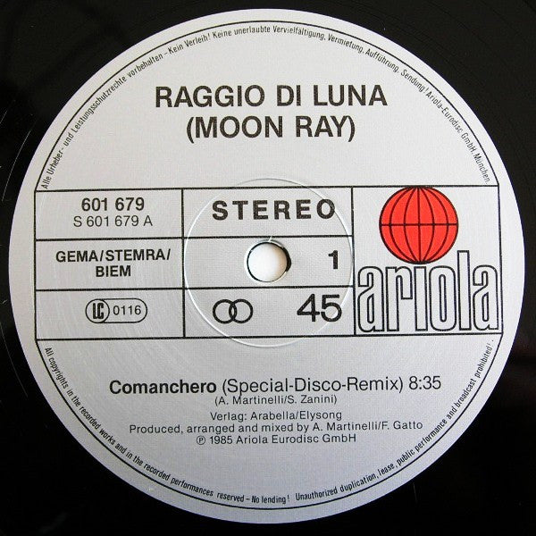 Raggio Di Luna : Comanchero (Special Disco Remix) (12", Maxi)